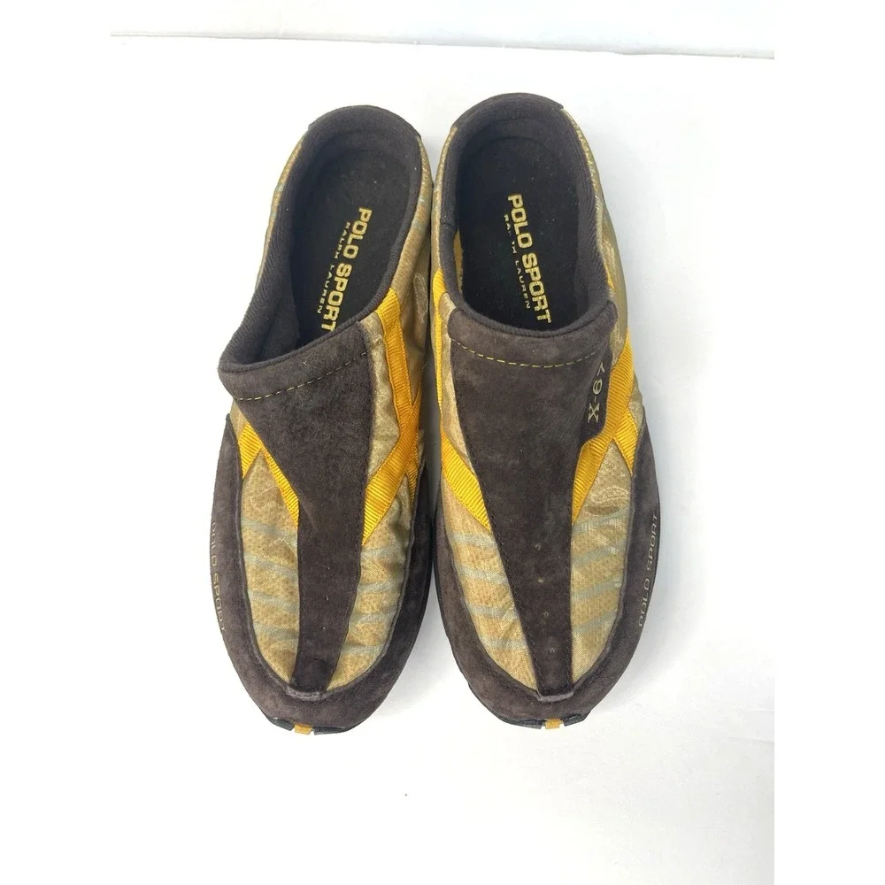 Y2K Vintage Ralph Lauren Polo Sport Mule Slip On Sneaker X-67 Brown Size 7‎